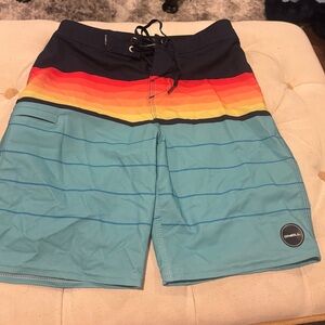 O'Neill Blue and Red Board Shorts Quick-Dry Swimwear